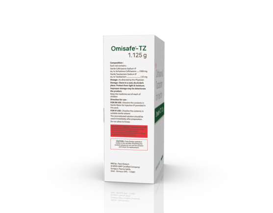 Omisafe-TZ 1.125 gm Injection (Pace Biotech) Right Side