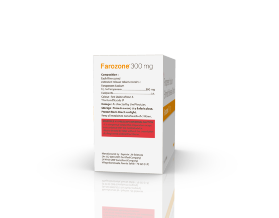 Farozone 300 mg Tablets (Saphnix) (Outer) Right Side