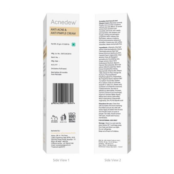 Acnedew Anti Acne & Anti Pimple Cream Listing 02