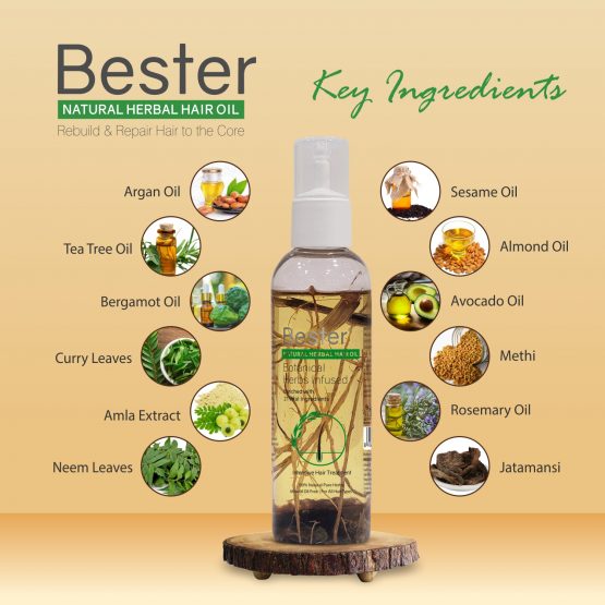 Bester Natural Herbal Hair Oil (Herb Infused) 04