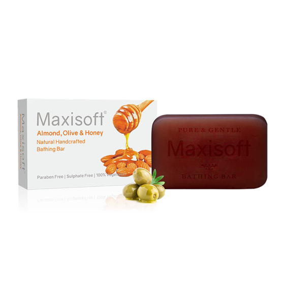 Maxisoft Almond Olive Honey Bathing Bar 75 gm