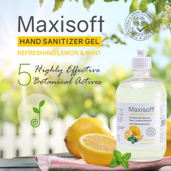 Maxisoft Hand Sanitizer (Gel) Refreshing Lemon & Mint 500 ml Listing 03