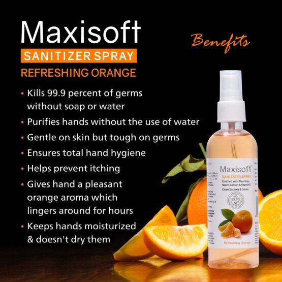 Maxisoft Hand Sanitizer (Spray) Refreshing Orange 120 ml Listing 06