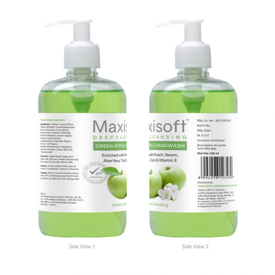 Maxisoft Natural Green Apple Deep Cleansing <strong>Hand Wash</strong> 500 ml 02