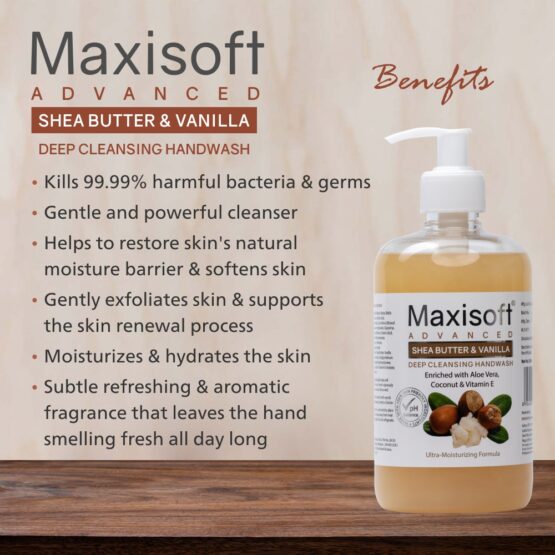 Maxisoft Shea Butter & Vanilla Advance Deep Cleansing Hand Wash Listing 06
