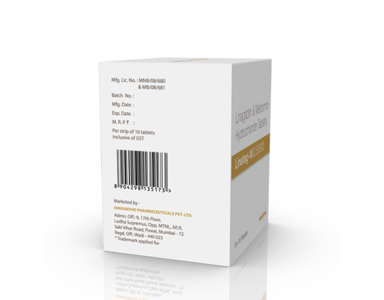 Linatag-M 2.5 500 Tablets (Saphnix) Left Side