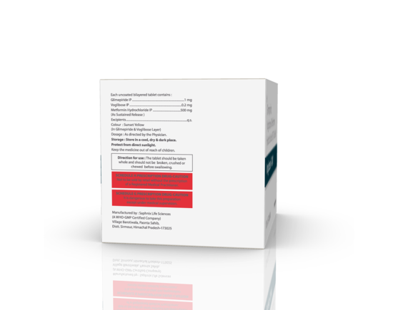 Voglizest-GM1 Tablets (10 x 15) (Saphnix) Right Side